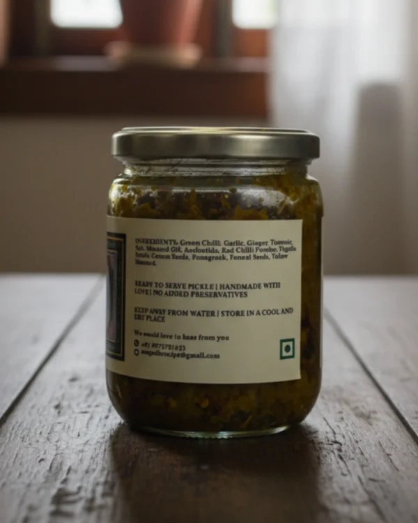 green chilli cuccha pickle