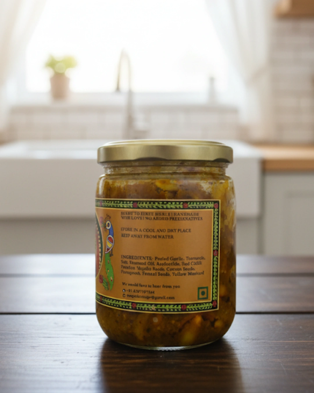 garlic pickle 400g back