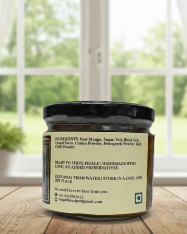 khatta meetha mango pickle 400g back